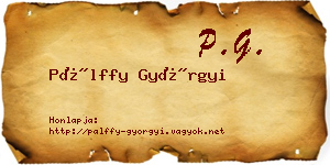 Pálffy Györgyi névjegykártya