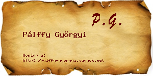 Pálffy Györgyi névjegykártya